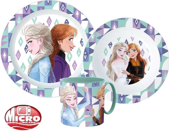 Frozen Ontbijtset - Lunchset - Dinerset Bord, Schaal en Beker 265ml van Merkloos