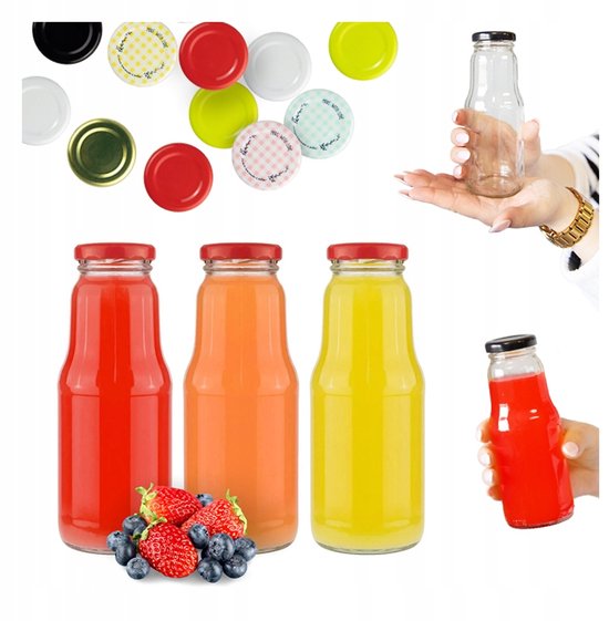 FRUIT - Glazen Fles - 300ml - Inclusief Deksel - Pasteriseerbaar