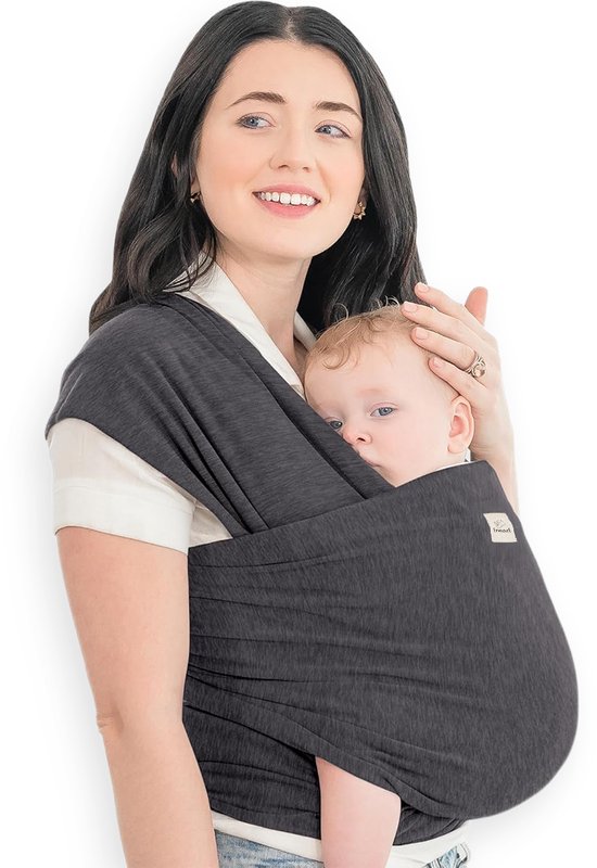 Frummel Baby Draagdoek Donkergrijs - Draagzak - Baby Wrap - Baby carrier - Draagdoek baby - Baby 0-36 maanden - Newborn