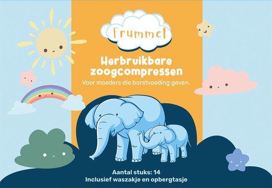 Frummel Zoogcompressen - Zoogcompressen wasbaar - Herbruikbaar - 14 stuks - Art. 90.614 van Frummel