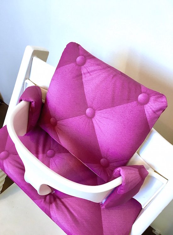 Fuchsia roze Kussenset voor de stokke tripptrapp kinderstoel van Merkloos