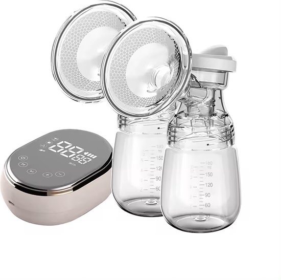 Fuegobird Elektrische Borstkolf - Dubbel Hoofd Elektrische Borstkolf - 100% BPA Vrije Borstkolf - Oplaadbare Batterij - 2x180ml Babyflessen - Roze van Merkloos