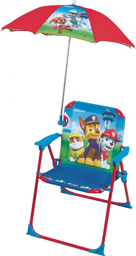 Fun House Pat Patrol klapstoel met parasol voor kinderen, staal, blauw, 38 x 8 x 50 cm van Fun House