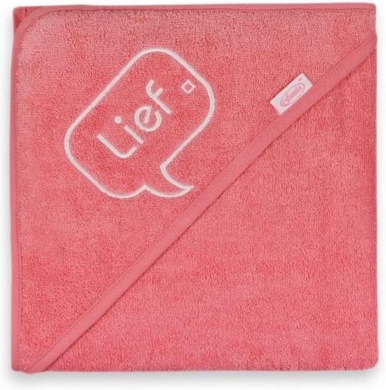 Funnies Badcape Lief Junior 80 X 80 Cm Katoen Roze van Funnies