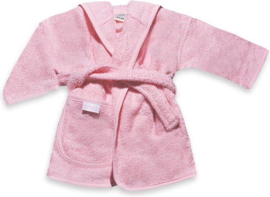 Funnies Badjas Roze 0-12 Maanden Baby Badjas, Badjas Kinderen, Peuterbadjas - 100% Katoenen Badstof - Zacht en Absorberend - Perfect na Zwemmen, Douchen of Badderen - Ideaal als Cadeau voor Baby’s en Kinderen van Funnies