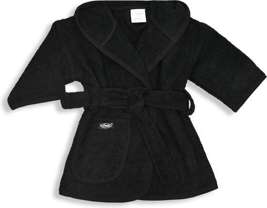 Funnies Badjas Zwart 0-12 Maanden Baby Badjas, Badjas Kinderen, Peuterbadjas - 100% Katoenen Badstof - Zacht en Absorberend - Perfect na Zwemmen, Douchen of Badderen - Ideaal als Cadeau voor Baby’s en Kinderen van Merkloos