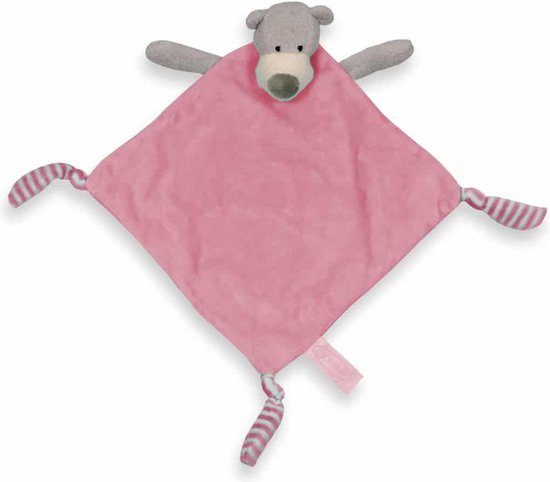Funnies Beer Tutdoekje Roze 23 x 23 cm van Funnies.