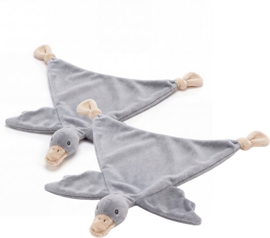 Funnies Eend Guusje Knuffeldoekje Knuf 2-Pack - Set van 2 Zachte Knuffeldoekjes, Troostdoekjes, Babydoekjes - Heerlijk Zacht en Comfortabel - Perfect als Troostvriendje of Cadeau voor Baby’s en Peuters van Merkloos