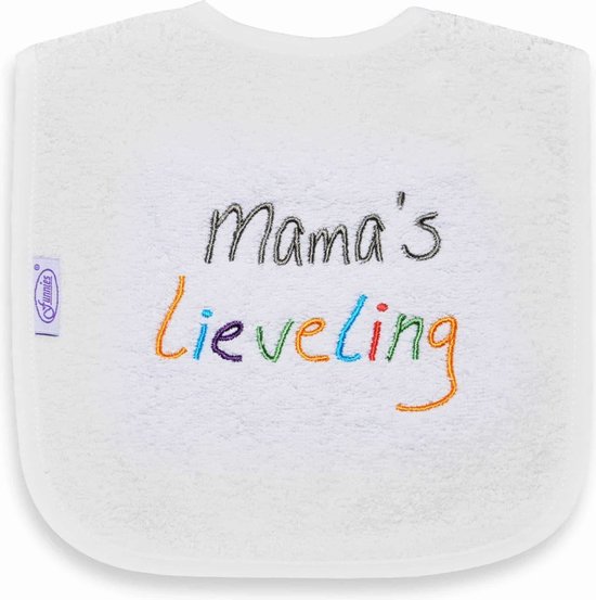 Funnies geborduurd tekst slabbetje: Mama's lieveling van Funnies