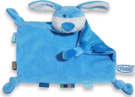 Funnies Knuffeldoekje Hond Junior 20 Cm Polyester Blauw van Funnies.