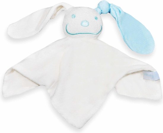 Funnies Knuffeldoekje Junior 23 Cm Polyester Wit/lichtblauw van Merkloos