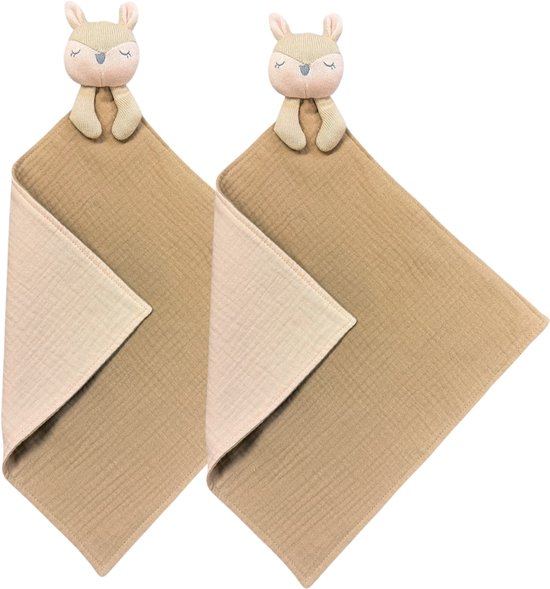 Funnies Knuffeldoekje Nala Knuf 2-Pack - Set van 2 Zachte Knuffeldoekjes, Troostdoekjes, Babydoekjes - Heerlijk Zacht en Comfortabel - Perfect als Troostvriendje of Cadeau voor Baby’s en Peuters