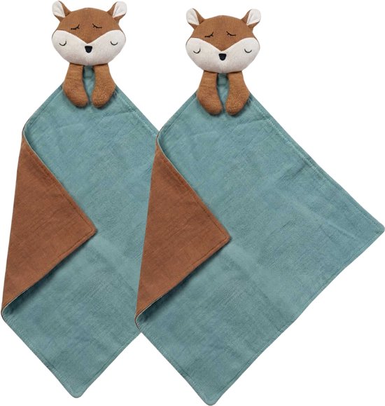 Funnies Knuffeldoekje Riva Knuf 2-Pack - Set van 2 Zachte Knuffeldoekjes, Troostdoekjes, Babydoekjes - Heerlijk Zacht en Comfortabel - Perfect als Troostvriendje of Cadeau voor Baby’s en Peuters van Merkloos