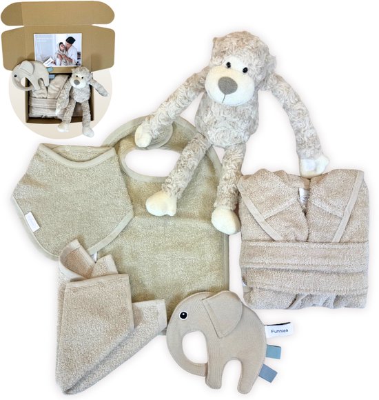 Funnies Kraamcadeau L Cream - Kraammand - Baby Geschenkset - Giftbox van Funnies.