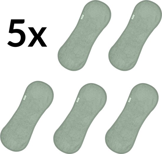 Funnies Schouderdoek | Spuugdoek | 5-pack | Stone Green | 20x55 cm | Set Van 5 Stuks | Spuugdoekjes | Monddoekjes van Funnies