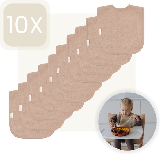 Funnies Slabbetjes 10-Pack - Pink Stone - Set van 10 Stuks - Slab voor Kinderen - Slabbertjes Baby - Slabber van Funnies