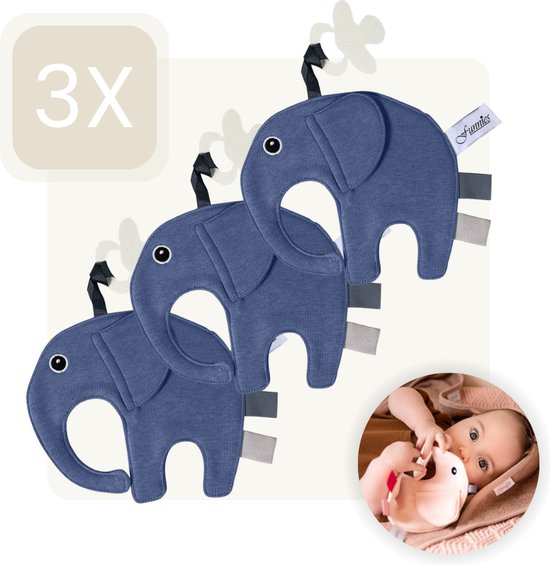 Funnies Speendoekje Ollie - 3 Pack - Silk - Speendoekjes - 15 x 14cm - Speen knuffel van Funnies.