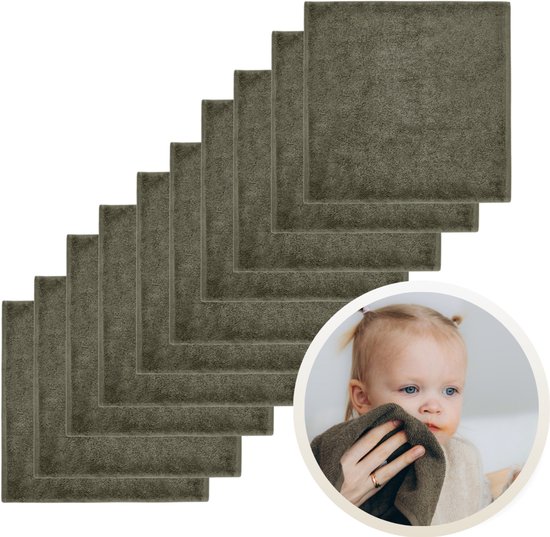 Funnies Spuugdoekjes 10-Pack Forest - Set van 10 Zachte Spuugdoeken, Monddoekjes, Kwijldoekjes - 30x30 cm - 100% Katoenen Badstof - Absorberend, Sneldrogend en Zacht - Wasmachinebestendig - Perfect voor Gevoelige Babyhuid bij Voeden en Kwijlen van Merkloos