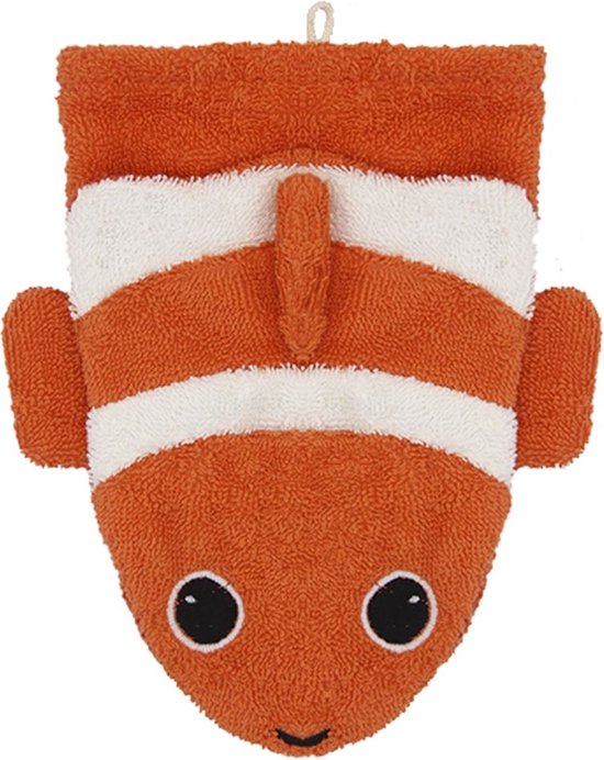 Fürnis Conny de Clownvis - Washandje van Organisch Katoen - Groot - Kids Fun Towels - Eco-Friendly - Clownfish Washcloth van Fürnis