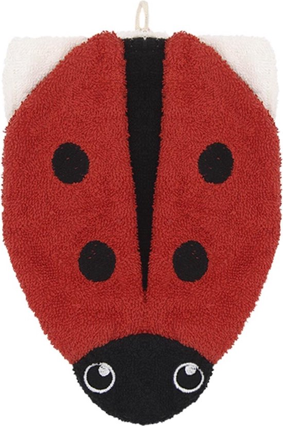 Fürnis Martin het Lieveheersbeestje - Washandje - Klein - Organisch katoen - Badtijd plezier - Kinderbad accessoire - Wasbaar op 60°C van Fürnis