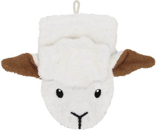 Fürnis Stella het Schaap - Washandje - Klein - Organisch katoen - Schaap washandje kind - Speelse badtijd accessoires - Voorpret badritueel van Fürnis