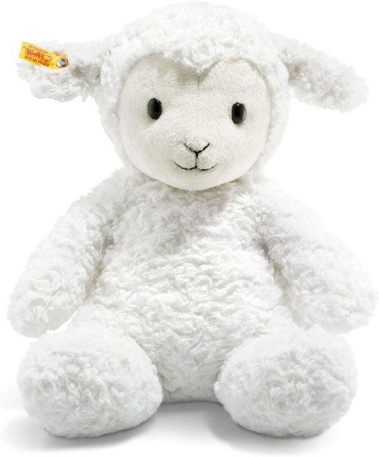 Fuzzy Lamsschaap - Pluche lam - Knuffelen en spelen - Granulaatzakken in zitvlak en poten - 38 cm - Wit van Merkloos