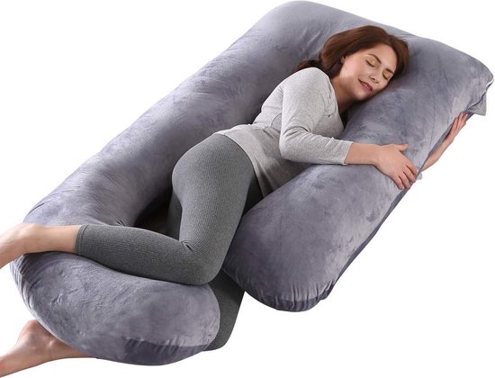 G-vormig lichaamskussen: In vergelijking met het U-vormige kussen heeft dit G-vormige kussen de functie om de voeten te ondersteunen. van QUEEN ROSE