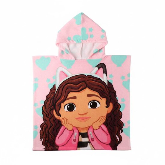 Gabby’s Poppenhuis Poncho Meisjes - Strandponcho met Capuchon - Sneldrogend - Kinder Badponcho Strand Zwembad van Merkloos