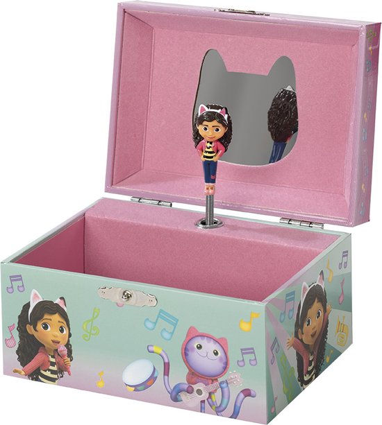 Gabby's Poppenhuis Totum sieradendoosje met muziek, muziekdoosje, juwelenkistje met dansende Gabby en spiegeltje - cadeautip Gabby's Dollhouse van Gabby's Dollhouse