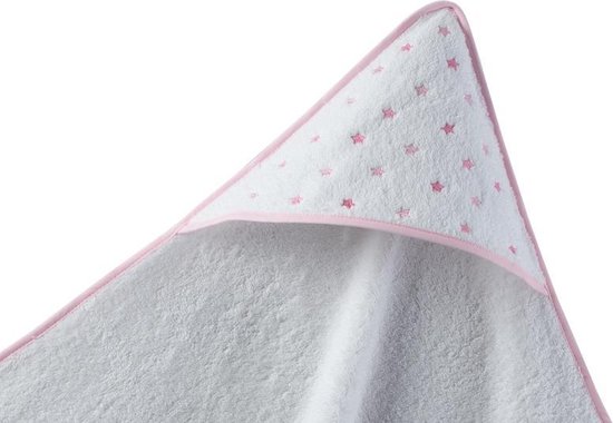 Gamberritos Badcape 100 X 100 Cm Roze/wit van Gamberritos