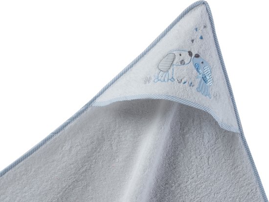 Gamberritos Badcape 100 X 100 Cm Wit/blauw van Gamberritos