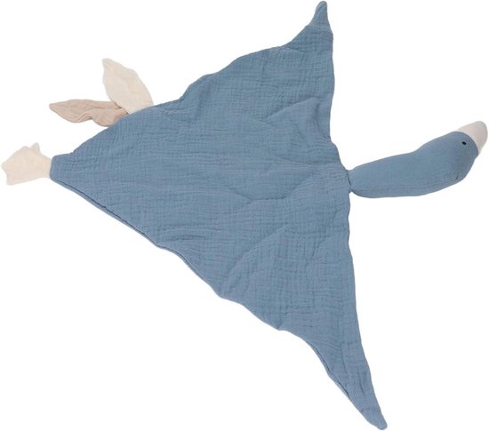 Ganzenveiligheidsdeken - Dierenknuffel deken - Baby comfort - Zacht katoen - 20 x 14 x 6 cm - Marineblauw