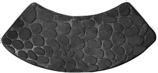 Gebogen Badmat - Douchemat Antislip - Veiligheid in Bad - Zacht Absorberend - 30x60x100cm - Zwart