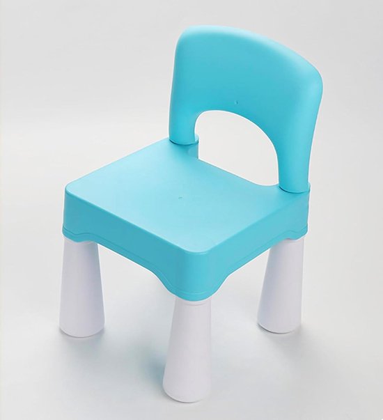 Gebogen rugleuning kinderstoel - gemakkelijk schoon te maken - duurzaam en stabiel - veilig zitje voor peuters - binnen en buiten gebruik - 100 kg capaciteit - hemelsblauw van Lalo.