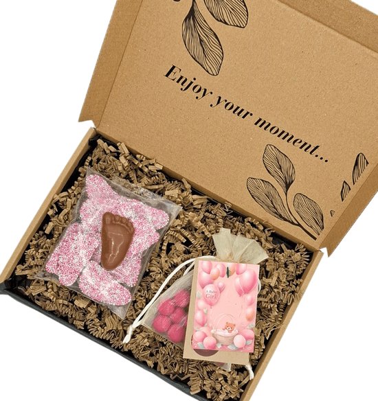 Geboorte, Groei Pakket Meisje - Chocolade & Zaadbommen - My-Moments van Merkloos