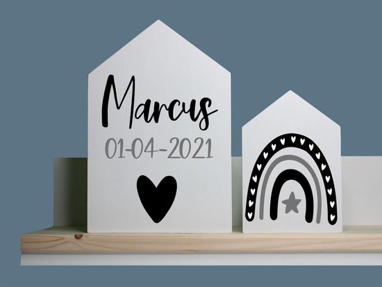 Geboortebord met naam Groot - Gepersonaliseerd kraamcadeau - Babykamerdecoratie - Babycadeau - Kraamkado - Kraamkado met naam - Kraamkado jongen - Kraamkado meisje - Babykado - Babykamer poster - Geboortedecoratie - Wanddecoratie babykamer - Geboorte van Merkloos