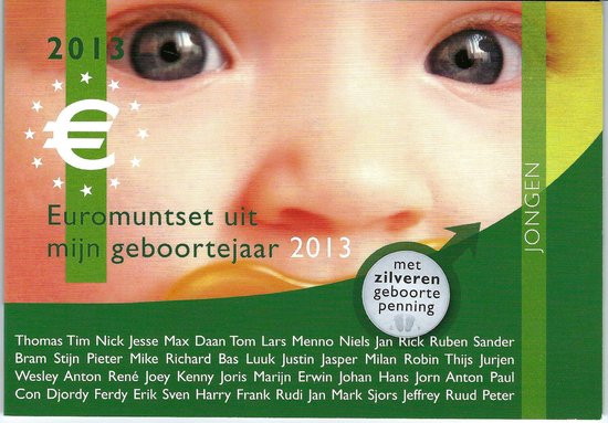 Geboorteset baby jongen 2013 zilver