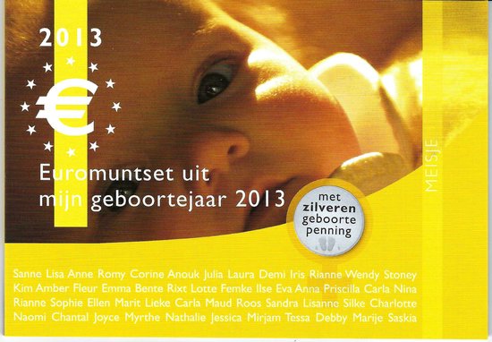 Geboorteset baby meisje 2013 zilver