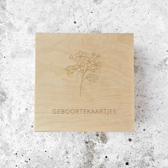 Geboortkaartjes box geboortebloem | Mei | Meidoorn | Geboortekaarten bewaren | Kraamcadeau | Fien & Feau