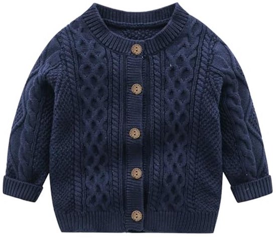 Gebreide hoodie voor pasgeborenen unisex - lange mouwen - herfst en winter outfits van Merkloos