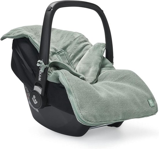 Gebreide voetenzak voor babyzitje - warm en comfortabel - 1 stuk - stonegreen - 82 x 42 cm