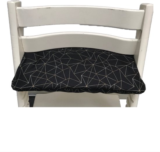 Gecoat zitkussen voor de Tripp Trapp kinderstoel van Stokke - grafisch zwart van Merkloos