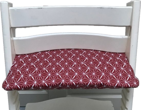 Gecoat zitkussen voor de Tripp Trapp kinderstoel van Stokke -Grafische ster roodbruin [duurzaam] - [makkelijk schoon te vegen] - [comfortabel] van Merkloos