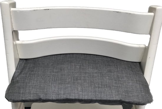 Gecoat zitkussen voor de Tripp Trapp kinderstoel van Stokke -Linnen donkergrijs van Merkloos