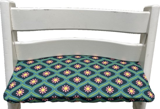 Gecoat zitkussen voor de Tripp Trapp kinderstoel van Stokke - Poppy flowers van Merkloos