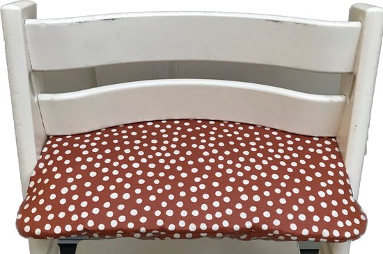 Gecoat zitkussen voor de Tripp Trapp kinderstoel van Stokke - Stippen roestbruin van Merkloos