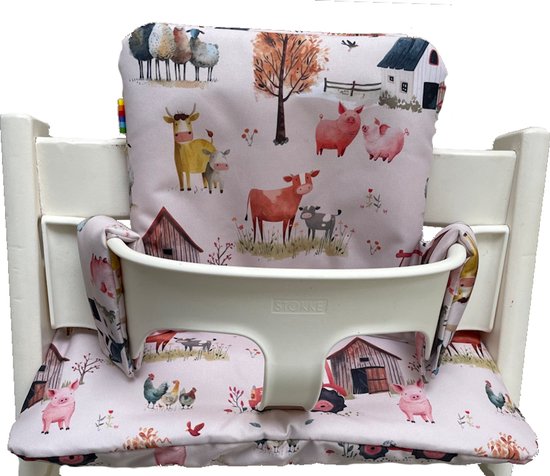 Gecoate kussenset voor de Tripp Trapp kinderstoel van Stokke - Boerderij van Merkloos