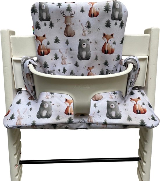 Gecoate kussenset voor de Tripp Trapp kinderstoel van Stokke -Bosdieren - eenvoudig schoon te vegen - comfortabel - duurzaam