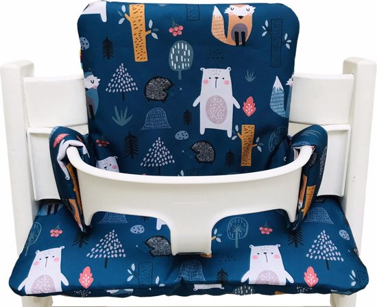 Gecoate kussenset voor de Tripp Trapp kinderstoel van Stokke - forest petrolblauw - eenvoudig schoon te vegen - comfortabel - duurzaam van Merkloos