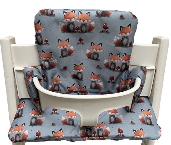Gecoate kussenset voor de Tripp Trapp kinderstoel van Stokke - Meneer vos grijs van Merkloos